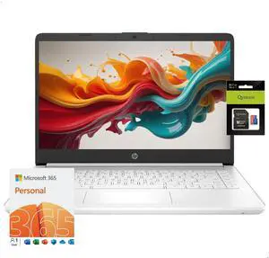 HP 14" HD Laptop, Windows 11, Intel Quad-Core N4120, 1 Year Office 365, 16GB RAM, 196GB Storage (64GB eMMC+128GB SD Card), Ultra Light for Students Business, WiFi, Bluetooth, HDMI, Webcam HP 14" HD Laptop, Windows 11, Intel Quad-Core N4120, 1 Year Office 365, 16GB RAM, 196GB Storage (64GB eMMC+128GB SD Card), Ultra Light for Students Business, WiFi, Bluetooth, HDMI, Webcam