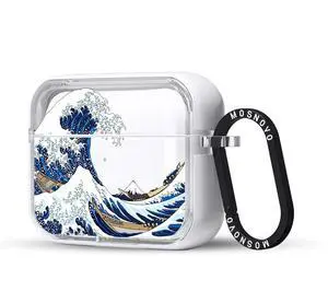 MOSNOVO Case for Airpods Pro & Airpods Pro 2, Protective Clear Case with Shockproof Dual Layer Hard Luxe Metal Ring Designed for Airpods Pro 2 Generation - Great Wave MOSNOVO Case for Airpods Pro & Airpods Pro 2, Protective Clear Case with Shockproof Dual Layer Hard Luxe Metal Ring Designed for Airpods Pro 2 Generation - Great Wave