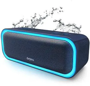 DOSS SoundBox Pro Bluetooth Speaker, 20W Stereo Sound, Active Extra Bass, 20H Playtime, Multi-Colors Lights, Wireless Stereo Pairing, IPX6 Waterproof for Garden, Hiking, Camping, Beach, Party-Blue DOSS SoundBox Pro Bluetooth Speaker, 20W Stereo Sound, Active Extra Bass, 20H Playtime, Multi-Colors Lights, Wireless Stereo Pairing, IPX6 Waterproof for Garden, Hiking, Camping, Beach, Party-Blue