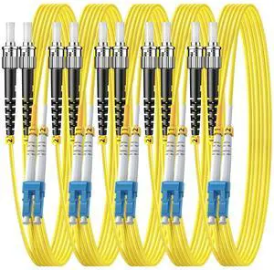 FiberPrime- OS2 LC to ST Single Mode Fiber Patch Cable, Duplex Singlemode 1G/10G, SMF, SM Fiber Optic Cable, 9/125um, LSZH, 10m/33ft, 5Pack FiberPrime- OS2 LC to ST Single Mode Fiber Patch Cable, Duplex Singlemode 1G/10G, SMF, SM Fiber Optic Cable, 9/125um, LSZH, 10m/33ft, 5Pack