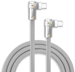 chubbycable FlexElbow 90 Degree 240W Fast Charging Cable Right Angle USB C Cable Silicone Charging Cord Compatible with iPhone 17-15 Series iPad, Gray, Double Elbow Type C to Type C, 13.1FT chubbycable FlexElbow 90 Degree 240W Fast Charging Cable Right Angle USB C Cable Silicone Charging Cord Compatible with iPhone 17-15 Series iPad, Gray, Double Elbow Type C to Type C, 13.1FT