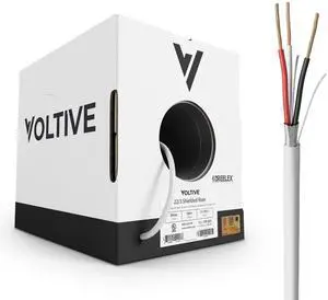 Voltive 22/3 Shielded Low Voltage Wire, Riser CL3R, White, 500ft - 22AWG, 3 Conductors, Overall Shield, Stranded Bare Copper, UL Listed - V-1283-1 Voltive 22/3 Shielded Low Voltage Wire, Riser CL3R, White, 500ft - 22AWG, 3 Conductors, Overall Shield, Stranded Bare Copper, UL Listed - V-1283-1