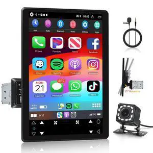 9.5 Inch CarPlay & Android Auto Single DIN Car Stereo METEESER Bluetooth Touchscreen Car Radio with Mirror Link, Voice Control, FM/EQ, USB/TF/AUX, Includes Backup Camera 9.5 Inch CarPlay & Android Auto Single DIN Car Stereo METEESER Bluetooth Touchscreen Car Radio with Mirror Link, Voice Control, FM/EQ, USB/TF/AUX, Includes Backup Camera