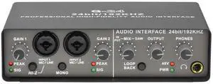 USB Audio Interface,2 Channel 192KHz 24 Bit with XLR TRS Input Phantom Power,Sound Card for Computer Recording Guitar Microphone Home Studio Musicians USB Audio Interface,2 Channel 192KHz 24 Bit with XLR TRS Input Phantom Power,Sound Card for Computer Recording Guitar Microphone Home Studio Musicians
