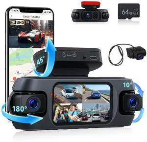4K 360Dash Cam Front Rear Left Right Inside with WiFi GPS, 4 Channel 4K Ultra HD Dash Camera for Cars Night Vision, G Sensor, 24/7 Parking Mode, Loop Recording+64GB TF Card 4K 360Dash Cam Front Rear Left Right Inside with WiFi GPS, 4 Channel 4K Ultra HD Dash Camera for Cars Night Vision, G Sensor, 24/7 Parking Mode, Loop Recording+64GB TF Card