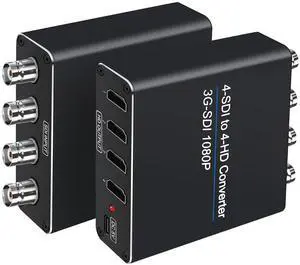 ACHAVE SDI to HDMI Video Converter, 4 sdi Input and 4 hdmi Output,4 in 4 Out,Black, Multi-Format Support, HD-SDI/3G-SDI Input, 1080p@60Hz Resolution, Long Distance Transmission ACHAVE SDI to HDMI Video Converter, 4 sdi Input and 4 hdmi Output,4 in 4 Out,Black, Multi-Format Support, HD-SDI/3G-SDI Input, 1080p@60Hz Resolution, Long Distance Transmission