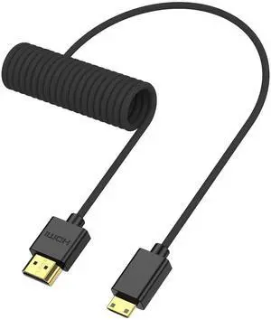 ZBLZGP 8K Ultra HD Mini HDMI to HDMI 2.1 Cable, High Speed Braided Spiral Extension Cord, Male to Male Flexible Wire for Video Camera, DVD Player, HDTV and Data Transmission ZBLZGP 8K Ultra HD Mini HDMI to HDMI 2.1 Cable, High Speed Braided Spiral Extension Cord, Male to Male Flexible Wire for Video Camera, DVD Player, HDTV and Data Transmission