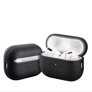 Leather Case for AirPods Pro 2/pro 3, Lychee Pattern Protective Cover with Wireless Charging, 360-Degree Protection, Handmade, Navy Blue (Black, for AirPods 4) Leather Case for AirPods Pro 2/pro 3, Lychee Pattern Protective Cover with Wireless Charging, 360-Degree Protection, Handmade, Navy Blue (Black, for AirPods 4)
