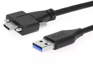 Coolgear Screw Lock USB Cable, 5Gbps USB Type-C Dual Screw Lock to USB-A - Locking Connector for Stable Connections - 3.2 Gen 1 Data, 3A Power, 1.8 Meters Coolgear Screw Lock USB Cable, 5Gbps USB Type-C Dual Screw Lock to USB-A - Locking Connector for Stable Connections - 3.2 Gen 1 Data, 3A Power, 1.8 Meters