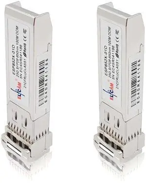 Elfcam - 2 Pack 25G SFP28 SR 850nm Transceiver Module, Compatible with Cisco 25GBASE-SR, 850nm, 100m DOM LC/UPC Duplex Multimode MMF, Pack of 2 Elfcam - 2 Pack 25G SFP28 SR 850nm Transceiver Module, Compatible with Cisco 25GBASE-SR, 850nm, 100m DOM LC/UPC Duplex Multimode MMF, Pack of 2