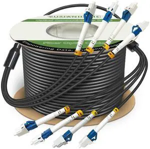 500 Meters 4 Core Industrial TPU LC to LC Outdoor Armored Fiber Optic Cable, 4 Strands OS2 Single Mode Fiber Patch Cable with LC Connectors, 9/125um, OD-5mm, Direct Burial LC-LC 500 Meters 4 Core Industrial TPU LC to LC Outdoor Armored Fiber Optic Cable, 4 Strands OS2 Single Mode Fiber Patch Cable with LC Connectors, 9/125um, OD-5mm, Direct Burial LC-LC