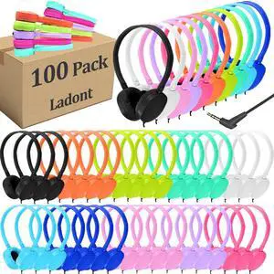 Ladont 100 Pack Classroom Headphones, Bulk Kids Headphones for School Student Boys Girls Teens, 3.5mm Plug for Computer Chromebook,Grades K-12(10 Color) Ladont 100 Pack Classroom Headphones, Bulk Kids Headphones for School Student Boys Girls Teens, 3.5mm Plug for Computer Chromebook,Grades K-12(10 Color)