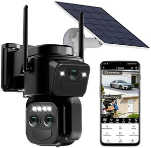 4K Triple Lens Solar Security Cameras Wireless Outdoor, 360 Pan/Tilt 4K Triple Lens Solar Security Cameras Wireless Outdoor, 360 Pan/Tilt
