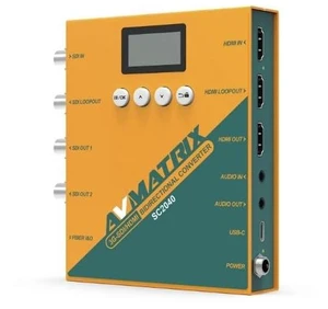 AVMATRIX SC2040 3G-SDI/HDMI Bidirectional Converter, 1080p60 Cross Converter with Scaler, Frame Rate Conversion, Audio Embed/De-embed, Test Pattern Generator, SFP Fiber Transmission up to 20KM AVMATRIX SC2040 3G-SDI/HDMI Bidirectional Converter, 1080p60 Cross Converter with Scaler, Frame Rate Conversion, Audio Embed/De-embed, Test Pattern Generator, SFP Fiber Transmission up to 20KM