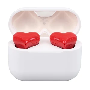 Bluetooth Earbuds, Heart Shaped Earphones with Charging Case, 30mAh HiFi Stereo Bass Portable in Ear Headphones with 3 Pairs of Different Sizes Earbuds Bluetooth Earbuds, Heart Shaped Earphones with Charging Case, 30mAh HiFi Stereo Bass Portable in Ear Headphones with 3 Pairs of Different Sizes Earbuds
