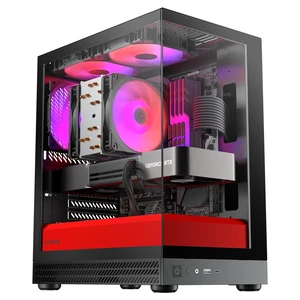 Okinos Aqua UNO Micro ATX Case, No Radiator Support, Max GPU Length 309mm, Quick-Release Panoramic Tempered Glass, 3x120mm ARGB Fan Pre-Installed, Type-C 5Gbps, Two-Tone Limited Edition (Black&Red) Okinos Aqua UNO Micro ATX Case, No Radiator Support, Max GPU Length 309mm, Quick-Release Panoramic Tempered Glass, 3x120mm ARGB Fan Pre-Installed, Type-C 5Gbps, Two-Tone Limited Edition (Black&Red)