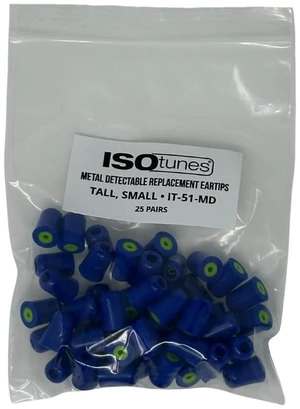 ISOtunes Trilogy Metal Detectable Eartips 25 Pair Bulk Pack (Tall Small) ISOtunes Trilogy Metal Detectable Eartips 25 Pair Bulk Pack (Tall Small)