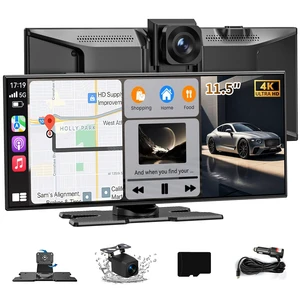 Carplay Screen for Car, 11.5" Wireless Carplay Screen with 4K Dash Cam, 1080P Rear Camera, Portable Car Stereo with A-pple CarPlay & Android Auto Screen, MirrorLink/TF Card/Siri/Bluetooth/AUX/F Carplay Screen for Car, 11.5" Wireless Carplay Screen with 4K Dash Cam, 1080P Rear Camera, Portable Car Stereo with A-pple CarPlay & Android Auto Screen, MirrorLink/TF Card/Siri/Bluetooth/AUX/F