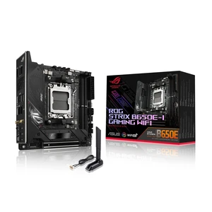 ASUS ROG Strix B650E-I Gaming WiFi AMD Ryzen AM5 mini-ITX motherboard, 10 + 2 power stages, DDR5, two M.2 slots, PCIe 5.0, 2.5G LAN, WiFi 6E, USB 3.2 Gen 2x2 Type-C port, and Aura Sync RGB lighti ASUS ROG Strix B650E-I Gaming WiFi AMD Ryzen AM5 mini-ITX motherboard, 10 + 2 power stages, DDR5, two M.2 slots, PCIe 5.0, 2.5G LAN, WiFi 6E, USB 3.2 Gen 2x2 Type-C port, and Aura Sync RGB lighti