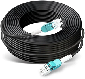 65ft/20m OD-5mm Industrial TPU OM3 Fiber LC Outdoor Armored Fiber Cable 65ft/20m OD-5mm Industrial TPU OM3 Fiber LC Outdoor Armored Fiber Cable