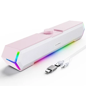 LENRUE G11 Computer Speakers for Desktop, Touch Lights PC Speakers with Surge Clear Sound, USB C/USB Powered, AUX Audio for Computer Desktop PC Laptop Desk (Light Pink) LENRUE G11 Computer Speakers for Desktop, Touch Lights PC Speakers with Surge Clear Sound, USB C/USB Powered, AUX Audio for Computer Desktop PC Laptop Desk (Light Pink)