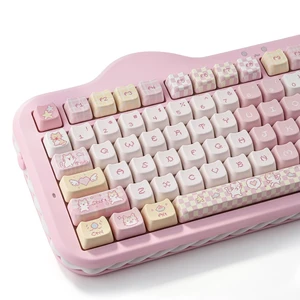 TYRIXKI PBT Keycaps,132 Keys Cute Pink Pixel Cat Keycaps TYRIXKI PBT Keycaps,132 Keys Cute Pink Pixel Cat Keycaps