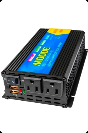 3000W High-Power DC to AC Inverter 12V to 110V/120V Converter with Dual USB Ports, Dual AC Outlets, Cigarette Lighter Adapter, Battery Cable for Cars Trucks RVs, Camping Home Backup (Black, 3000W) 3000W High-Power DC to AC Inverter 12V to 110V/120V Converter with Dual USB Ports, Dual AC Outlets, Cigarette Lighter Adapter, Battery Cable for Cars Trucks RVs, Camping Home Backup (Black, 3000W)