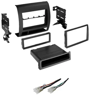 Black Single or Double DIN Car Stereo Radio Install Dash Kit + Wire Harness Made for Some 2005-2011 Toyota Tacoma Black Single or Double DIN Car Stereo Radio Install Dash Kit + Wire Harness Made for Some 2005-2011 Toyota Tacoma
