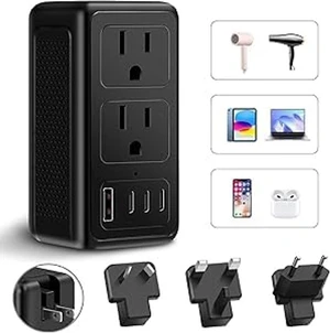 Upgraded 2000W 220V to 110V Voltage Converter US to Europe, Power Converter Adapter Combo for Hair Dryer, Power Converter European Travel Converter with 1 USB A 3 Type C for 160 Countries Upgraded 2000W 220V to 110V Voltage Converter US to Europe, Power Converter Adapter Combo for Hair Dryer, Power Converter European Travel Converter with 1 USB A 3 Type C for 160 Countries