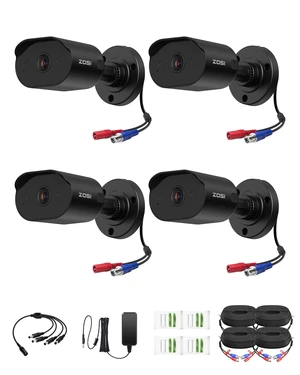 ZOSI 4 Pack 1080p Wired Security Camera with Audio, 2MP TVI Bullet Camera ZOSI 4 Pack 1080p Wired Security Camera with Audio, 2MP TVI Bullet Camera