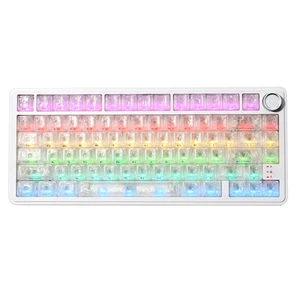 HITIME XVX M75 75% Wireless Gaming Mechanical Keyboard, BT5.0/2.4GHz/USB-C,Hot Swappable Creamy Switches, Gasket Structure,RGB Backlit Keyboard w/Knob for PC/Laptop/Xbox/PS4/PS5,White Forged Ca HITIME XVX M75 75% Wireless Gaming Mechanical Keyboard, BT5.0/2.4GHz/USB-C,Hot Swappable Creamy Switches, Gasket Structure,RGB Backlit Keyboard w/Knob for PC/Laptop/Xbox/PS4/PS5,White Forged Ca