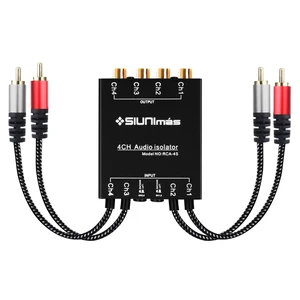 SIUNIMAS Pro RCA 4 Channels Ground Loop Isolator with Nylon Braided Cord Car and Home Theater Using Noise Filter with Ground Lift Durable Metallic Box Design (SIM-4CH-RCA04A) SIUNIMAS Pro RCA 4 Channels Ground Loop Isolator with Nylon Braided Cord Car and Home Theater Using Noise Filter with Ground Lift Durable Metallic Box Design (SIM-4CH-RCA04A)