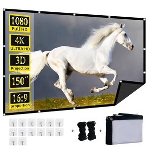 Foldable Projector Screen,XINLEMY 4k 16:9 Anti-Crease Portable Washable Projector Backing Black Absorbs Light Movies Screens for Home Theater Backyard (150inch Projector Screen) Foldable Projector Screen,XINLEMY 4k 16:9 Anti-Crease Portable Washable Projector Backing Black Absorbs Light Movies Screens for Home Theater Backyard (150inch Projector Screen)