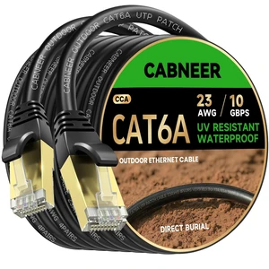 CAT6A Outdoor Ethernet Cable 150ft, DirectBurial RJ45 Network Cable CAT6A Outdoor Ethernet Cable 150ft, DirectBurial RJ45 Network Cable