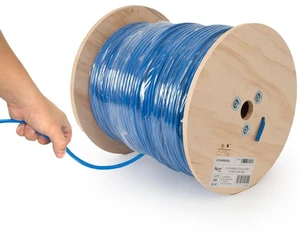 ICC Cat6A CMR Riser Ethernet Cable, 1000ft, UTP 23AWG Solid Copper, Blue ICC Cat6A CMR Riser Ethernet Cable, 1000ft, UTP 23AWG Solid Copper, Blue