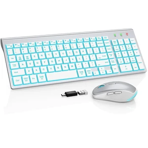 SABLUTE Wireless Keyboard and Mouse Combo, Compact Backlit Scissor Keys SABLUTE Wireless Keyboard and Mouse Combo, Compact Backlit Scissor Keys
