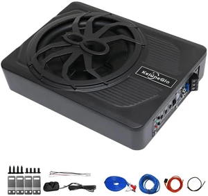 AMEMONDORA 1200W Max 10 Inch Powered Under Seat Car Subwoofer with Built-in Amp, Low Profile Active Deep Bass Audio Speaker with Remote Control for Truck, SUV, Jeep & Pickup AMEMONDORA 1200W Max 10 Inch Powered Under Seat Car Subwoofer with Built-in Amp, Low Profile Active Deep Bass Audio Speaker with Remote Control for Truck, SUV, Jeep & Pickup