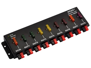 HCDC 1 in 8 Out 40A Connector DC Power Splitter Distributor Source Strip Module HCDC 1 in 8 Out 40A Connector DC Power Splitter Distributor Source Strip Module