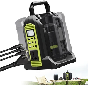 350W Power Inverter 2 Port Pure Sine Wave Inverter Compatible with Ryobi 40V Li-ion Battery, DC 40V to AC 120V with AC Outlet, USB Port, Type-C Port, 300LM LED Light for Camping Emergency 350W Power Inverter 2 Port Pure Sine Wave Inverter Compatible with Ryobi 40V Li-ion Battery, DC 40V to AC 120V with AC Outlet, USB Port, Type-C Port, 300LM LED Light for Camping Emergency