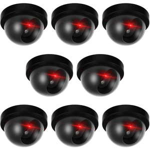 8 Pack Fake Security Cameras, Dummy CCTV Dome with Flashing Red LED,Black 8 Pack Fake Security Cameras, Dummy CCTV Dome with Flashing Red LED,Black