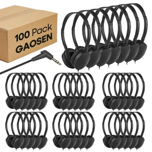 Gaosen Classroom Headphones Bulk 100 Pack for Kids School Students, Wholesale On Ear Class Set Headphones for Teens Toddler Children and Adults, Adjustable 3.5mm Plug (Black, 100 Pack) Gaosen Classroom Headphones Bulk 100 Pack for Kids School Students, Wholesale On Ear Class Set Headphones for Teens Toddler Children and Adults, Adjustable 3.5mm Plug (Black, 100 Pack)