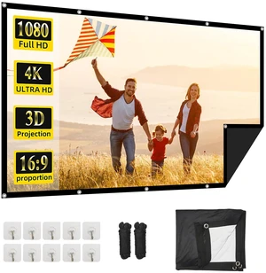 OKEDUO Foldable Black Projector Screen, Projector Screen Black Backing, Movies Screen for Home Outdoor Indoor Theater (150 INCH) OKEDUO Foldable Black Projector Screen, Projector Screen Black Backing, Movies Screen for Home Outdoor Indoor Theater (150 INCH)