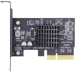 Xiwai USB 3.0 Type-A & USB-C Type-C Female to USB 3.1 Type-E Male Front Panel Header Motherboard Extension Data Adapter (Black PCI-E Card 20Gbps) Xiwai USB 3.0 Type-A & USB-C Type-C Female to USB 3.1 Type-E Male Front Panel Header Motherboard Extension Data Adapter (Black PCI-E Card 20Gbps)