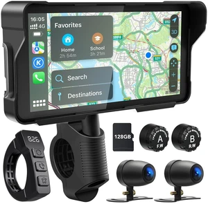 LBW Premium Motorcycle Dash Cam DVR: Wireless Motorcycle Carplay & Android Auto, Dual HD 1080P Cameras, 5.5" IP68 Waterproof Touch Screen, Remote Control, BT, Siri & Google Voice, Include 128G LBW Premium Motorcycle Dash Cam DVR: Wireless Motorcycle Carplay & Android Auto, Dual HD 1080P Cameras, 5.5" IP68 Waterproof Touch Screen, Remote Control, BT, Siri & Google Voice, Include 128G