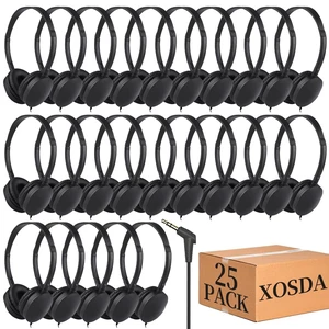 XOSDA Bulk Headphones 25 Pack for Kids School Classroom Students, Wholesale Wired Adjustable On Ear Earphones Class Set for Children Toddler Teens Boys Girls and Adult XOSDA Bulk Headphones 25 Pack for Kids School Classroom Students, Wholesale Wired Adjustable On Ear Earphones Class Set for Children Toddler Teens Boys Girls and Adult