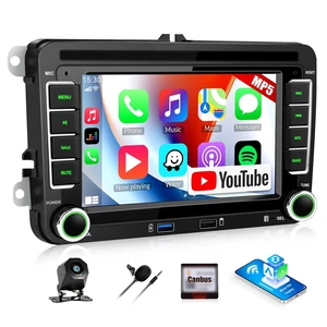 CAMECHO Car Stereo for Volkswagen VW Passat 2006-2014 with Wireless Apple CarPlay & Android Auto & YouTube, 7 Inch IPS Touchscreen Car Radio with Bluetooth, FM, USB, Mirror Link, Backup Camera CAMECHO Car Stereo for Volkswagen VW Passat 2006-2014 with Wireless Apple CarPlay & Android Auto & YouTube, 7 Inch IPS Touchscreen Car Radio with Bluetooth, FM, USB, Mirror Link, Backup Camera