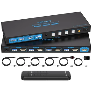 4K120Hz KVM Switch 4 Computers 1 Monitor HDMI 8K KVM Switches 4 Port Share Single Monitor and 4 USB 3.0 Devices Such as Mouse, Keyboard, Printer, Comes with EDID Function and a Controller 4K120Hz KVM Switch 4 Computers 1 Monitor HDMI 8K KVM Switches 4 Port Share Single Monitor and 4 USB 3.0 Devices Such as Mouse, Keyboard, Printer, Comes with EDID Function and a Controller