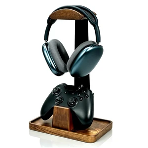 GEVO Headphone Stand with Controller Holder & Storage Base, Walnut Wood GEVO Headphone Stand with Controller Holder & Storage Base, Walnut Wood