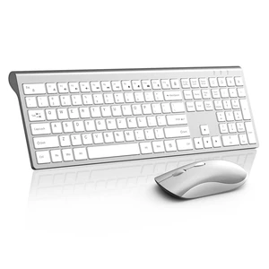 SHUNJINRUN Slim Silent Full Size Wireless Keyboard Mouse ComboWhite SHUNJINRUN Slim Silent Full Size Wireless Keyboard Mouse ComboWhite