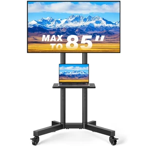 Portable Rolling TV Stand with Shelf for 32-85 in TVs up to 150 lbs Portable Rolling TV Stand with Shelf for 32-85 in TVs up to 150 lbs